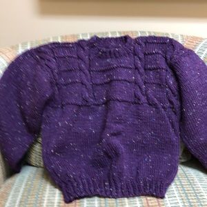 Knit Purple Wool Sweater and Cap